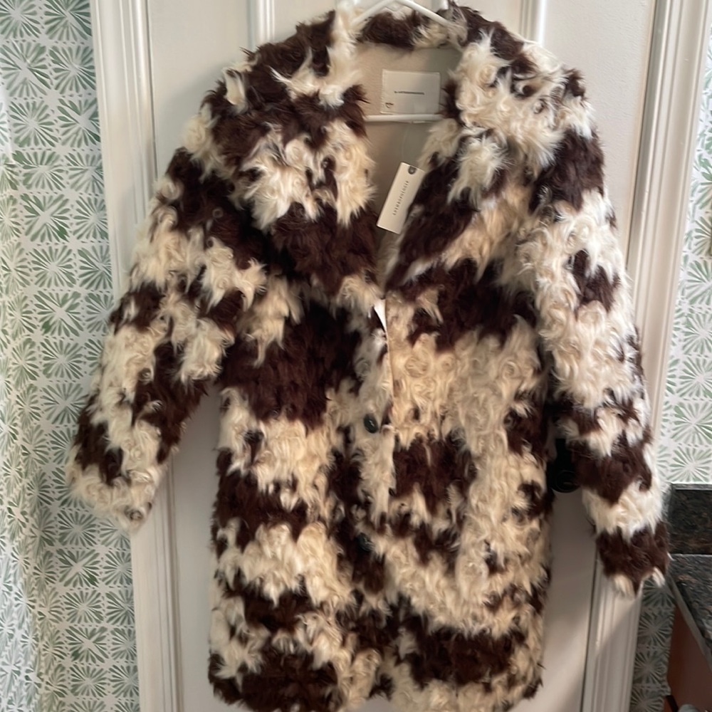 Anthropologie Brown and cream coat